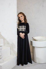 B & W Crochet Maxi Dress