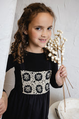 B & W Crochet Maxi Dress