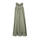 Lace detail maxi jumper-sage