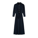 Navy Button Shirt 2 pc Maxi