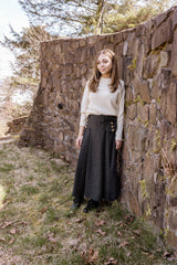 Classy Wool Pleated Button Skirt