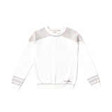 Long Sleeve Beige Shoulder Patch Sweater