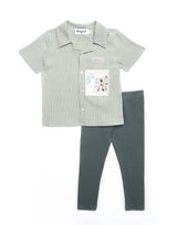 Striped Label Boy's Two-Piece