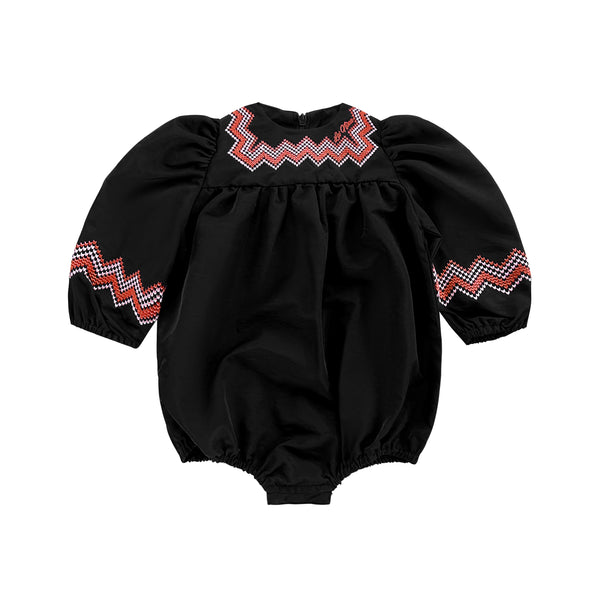 Zig Zag Embroidered Romper