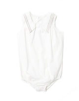 White Sailor Collar Embroidery Romper