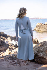 Slate Blue Knit Sweater & Skirt Set