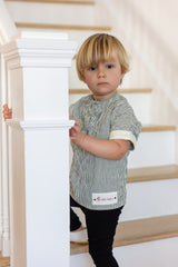 Boy's Stripe Lace Black Two-Piece