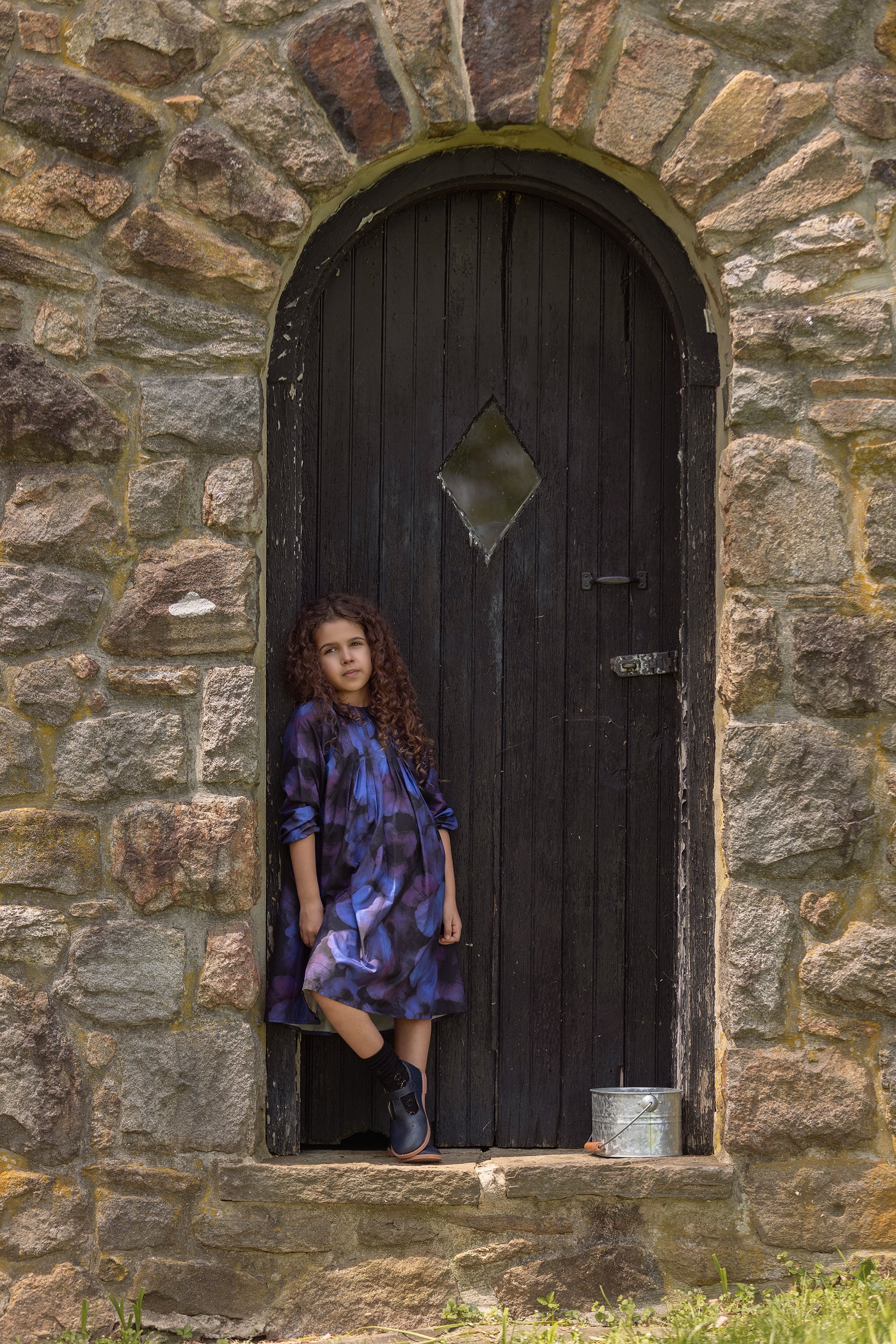 Watercolor Navy Print Dress