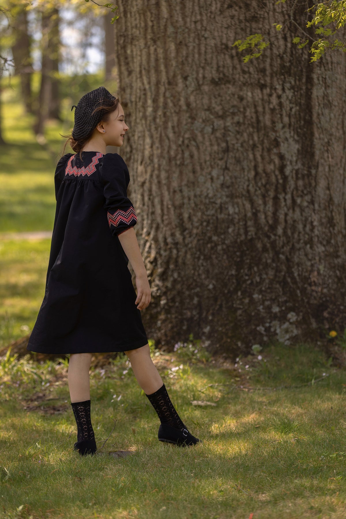 Zig Zag Embroidered Dress