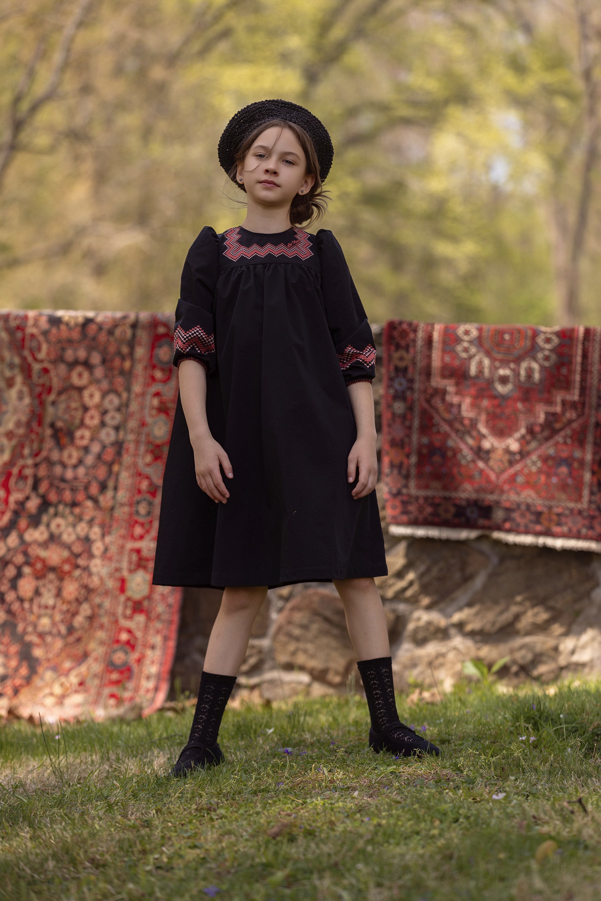 Zig Zag Embroidered Dress