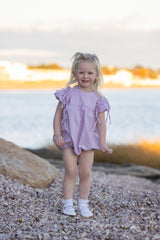 Lavender Tie Sleeve Romper