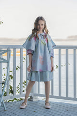 Watercolor Flutter Sleeve Dress