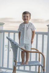 White Sailor Collar Boy's Two-Piece Set