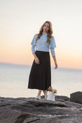 Blue Beaded Logo Laced Shirt