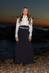 Teen Cream Cropped Shirt Tie Maxi