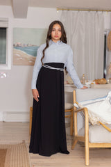 Teen Blue Cropped Shirt Tie Maxi