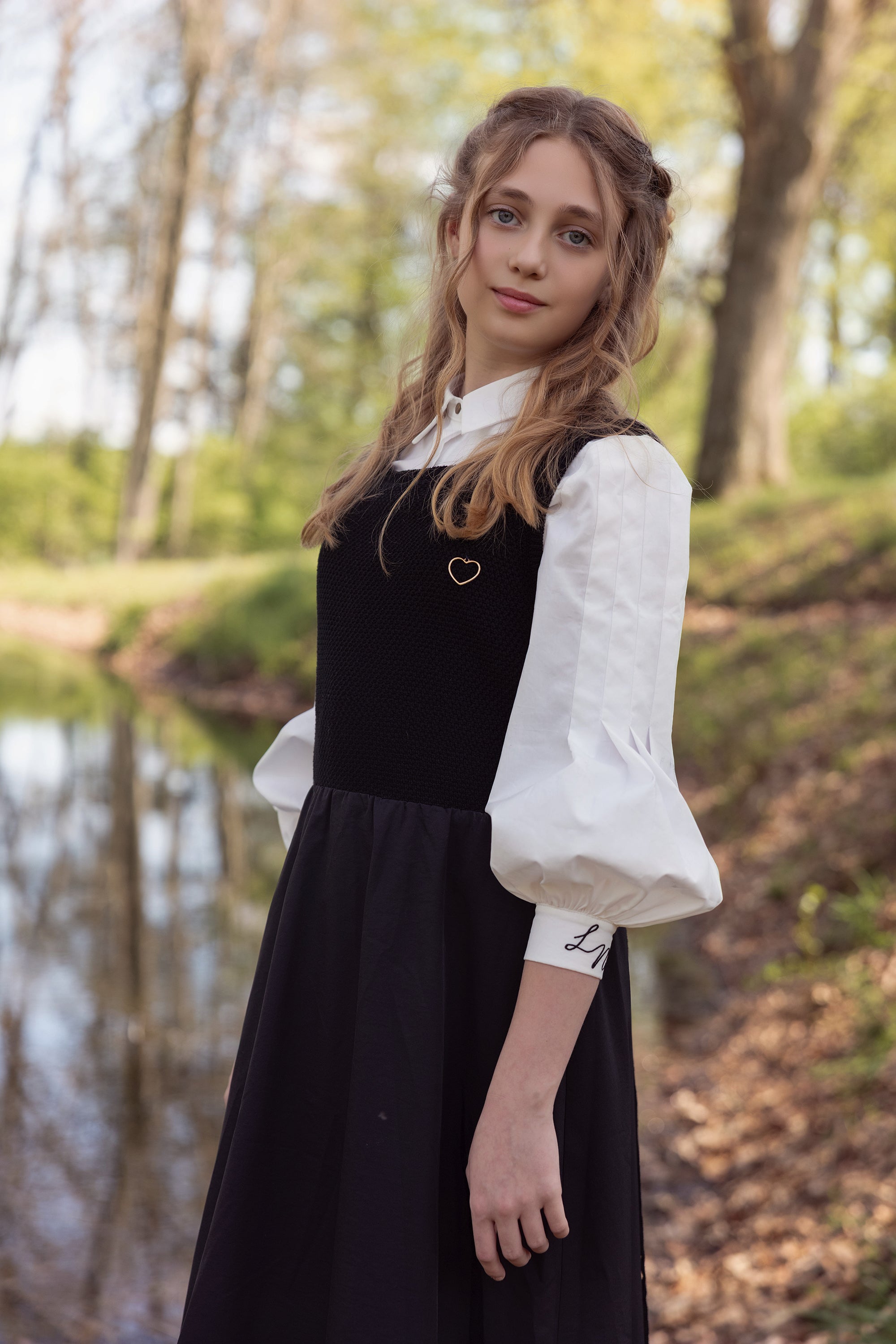 Teen Pleat Sleeve Logo Shirt