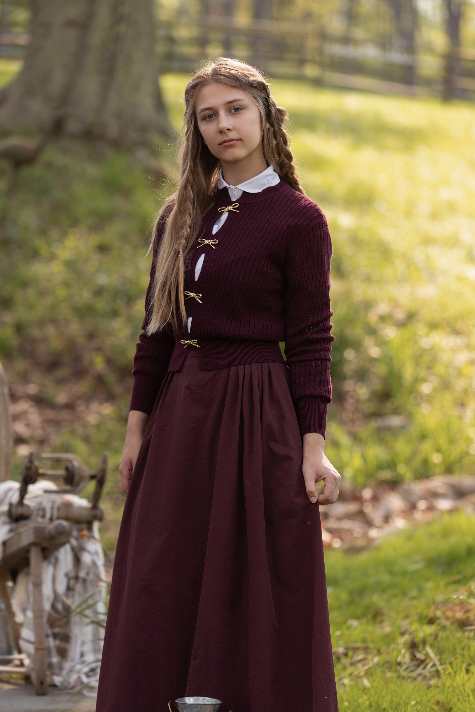 Teen Burgundy Bow Sweater