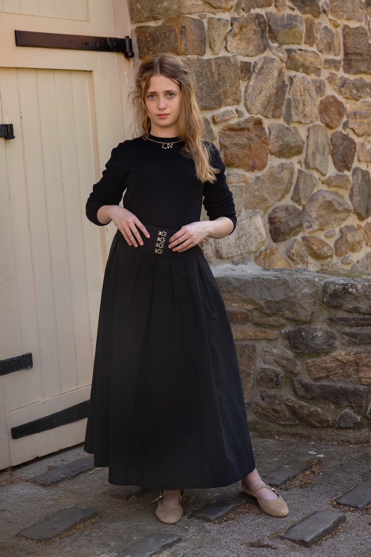 Teen Taffeta Buckle Waist Skirt