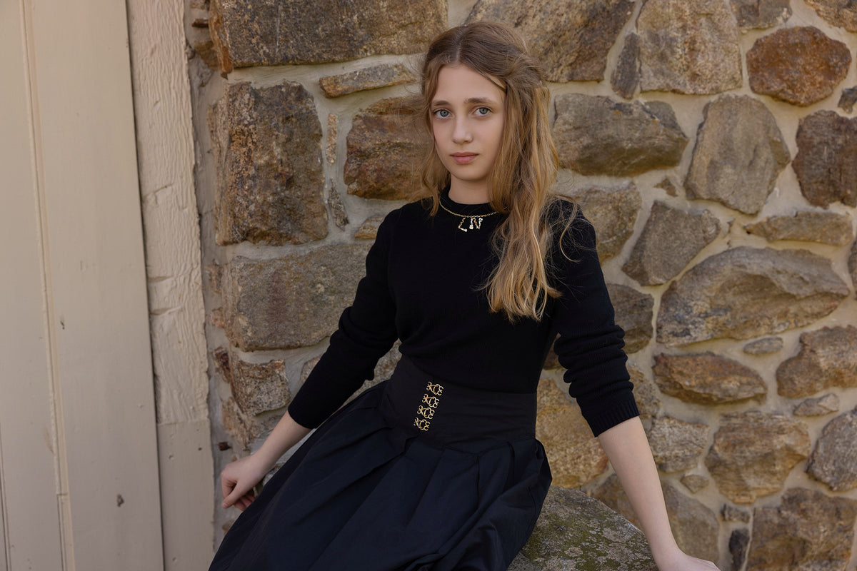 Teen Taffeta Buckle Waist Skirt