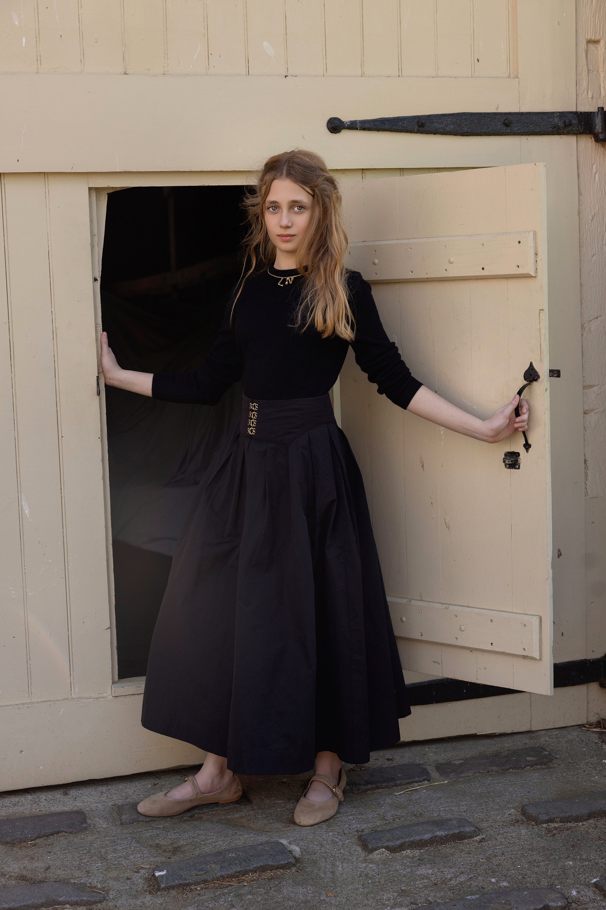Teen Taffeta Buckle Waist Skirt