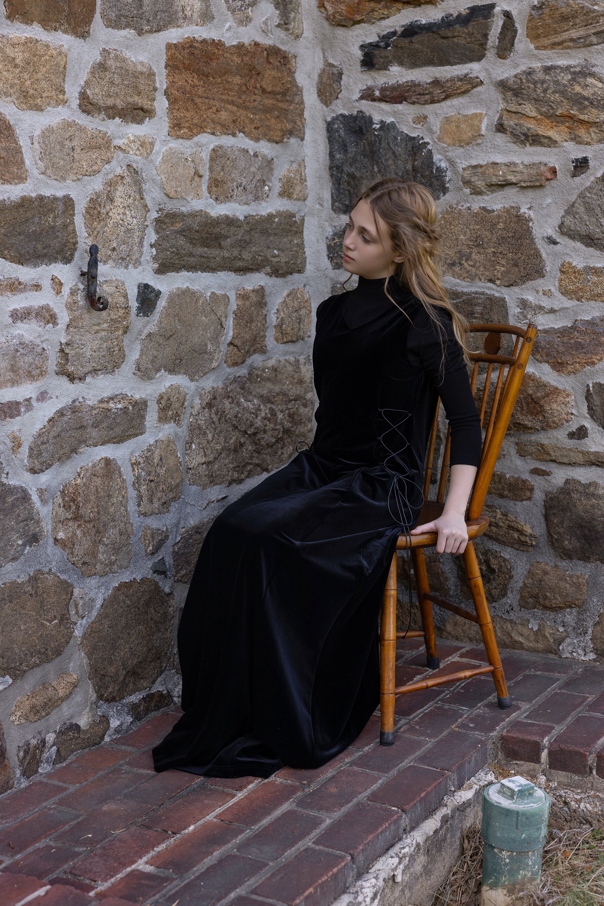 Teen Leather Tie Velour Maxi Jumper