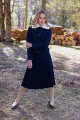 Teen Short Navy Collar Coat