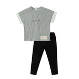 Boy's Stripe Lace Black Two-Piece