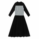 Teen Striped Back Leather Patch Maxi