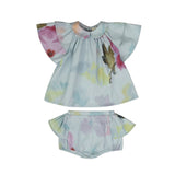 Watercolor Flutter Sleeve Two Piece