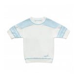 Short Sleeve Blue Shoulder Patch Sweater