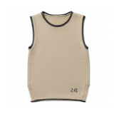 Black Trim Beige Logo Vest