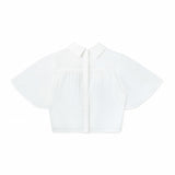 White Beaded Logo Laced Shirt