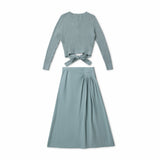 Slate Blue Knit Sweater & Skirt Set
