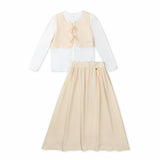 Pink Tie Vest Three Piece Set