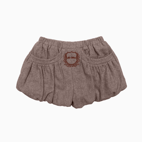 Beige Wool Logo Bubble Pants & Mohair Sweater Set