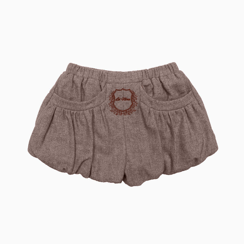 Beige Wool Logo Bubble Pants & Mohair Sweater Set