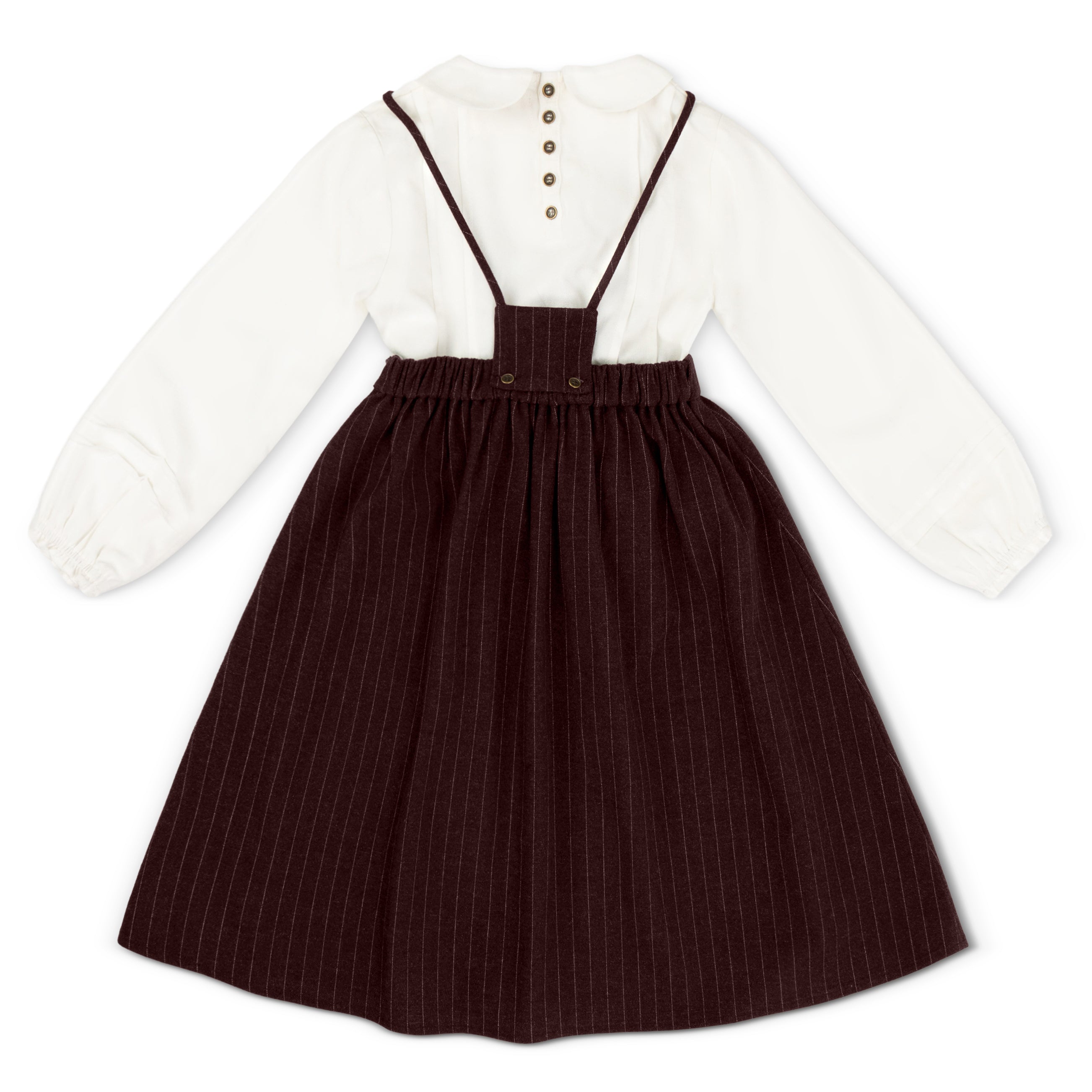 Burgundy Wool Pinstripe Jumper & Vintage Logo Shirt