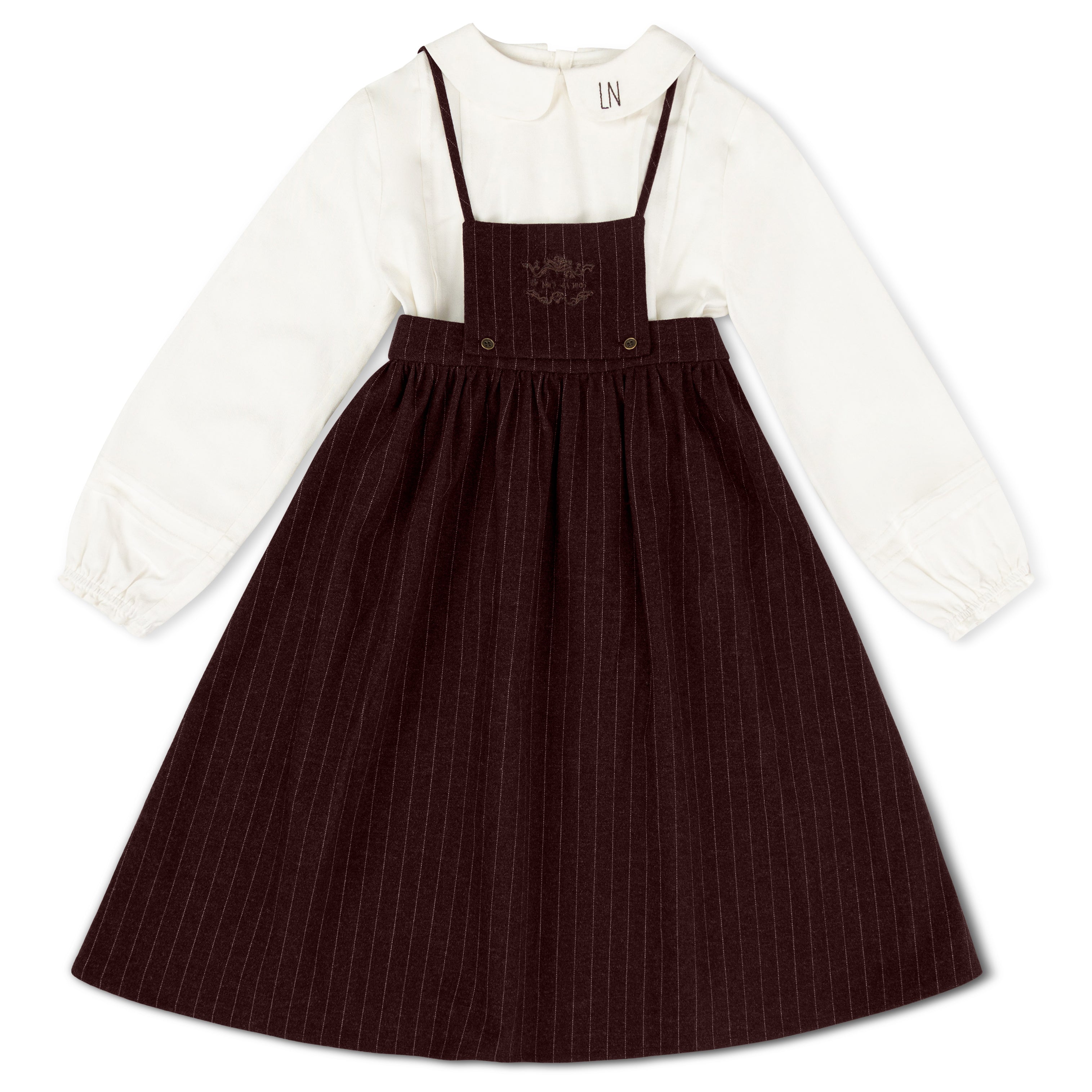 Burgundy Wool Pinstripe Jumper & Vintage Logo Shirt