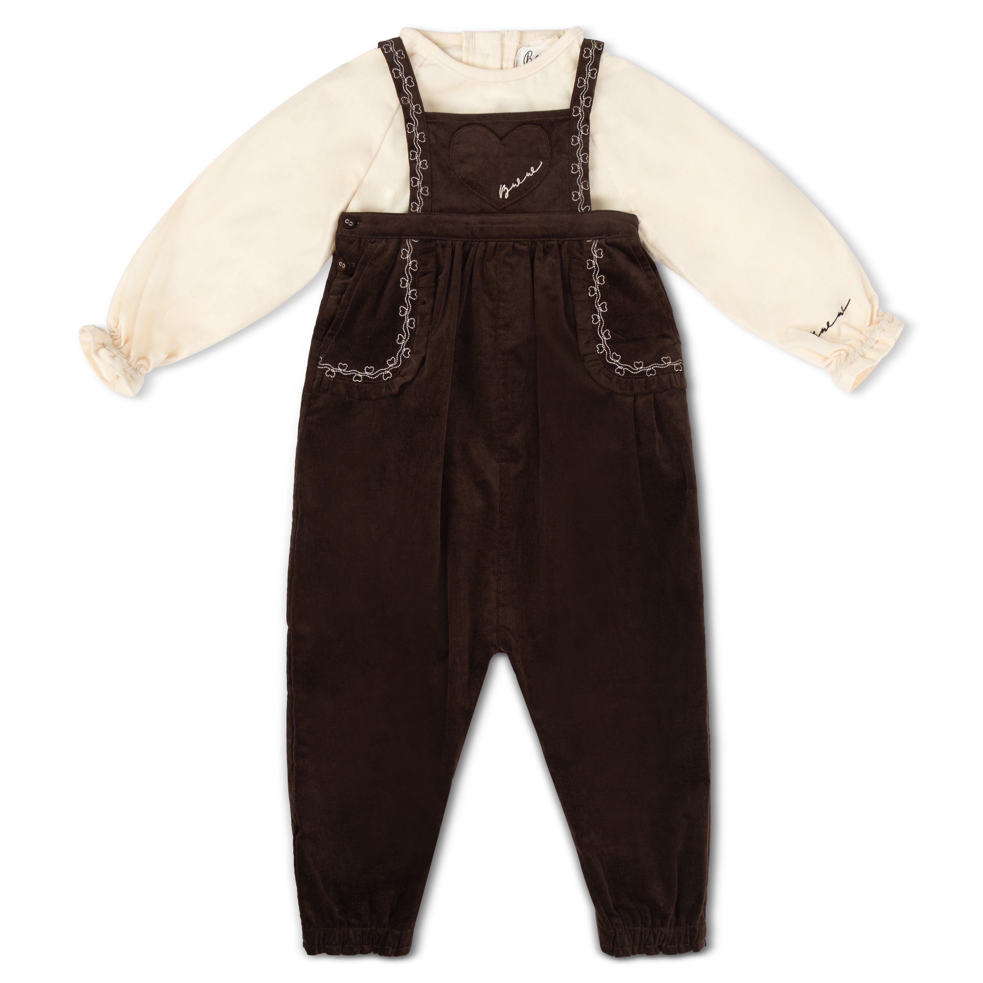 Brown Corduroy Romper & Label Shirt