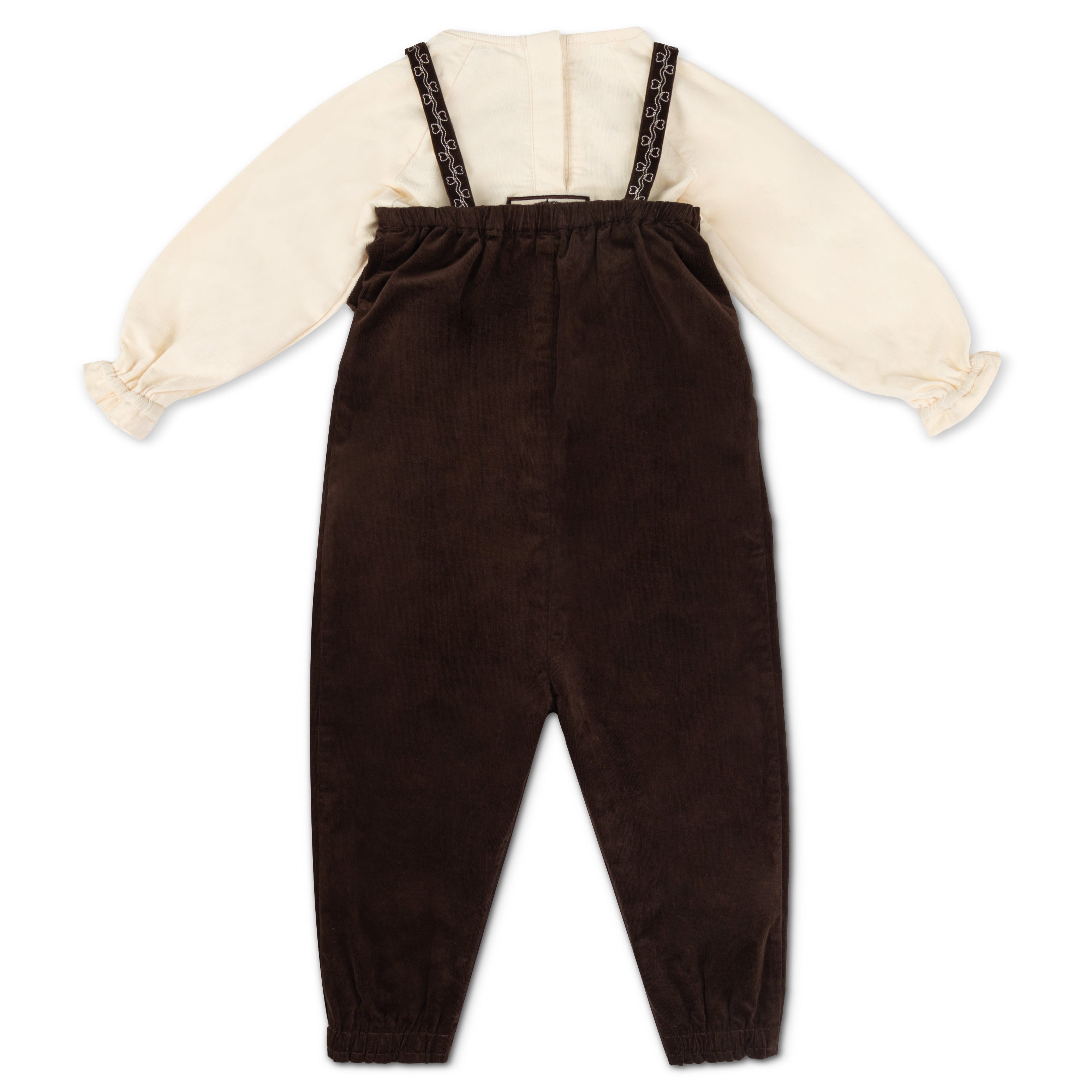 Brown Corduroy Romper & Label Shirt