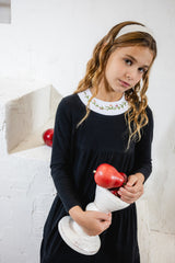 Embroidered Collar Maxi Dress