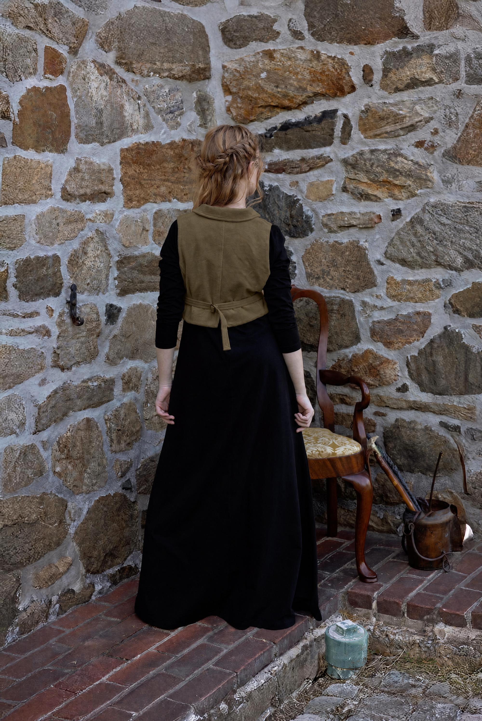 Teen Velour Brown Blazer Vest Maxi