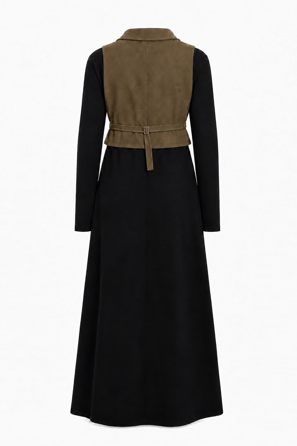 Teen Velour Brown Blazer Vest Maxi