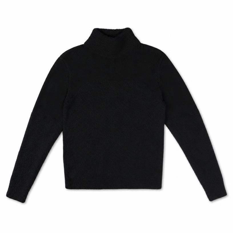 Teen Black Mohair Logo Combo Sweater