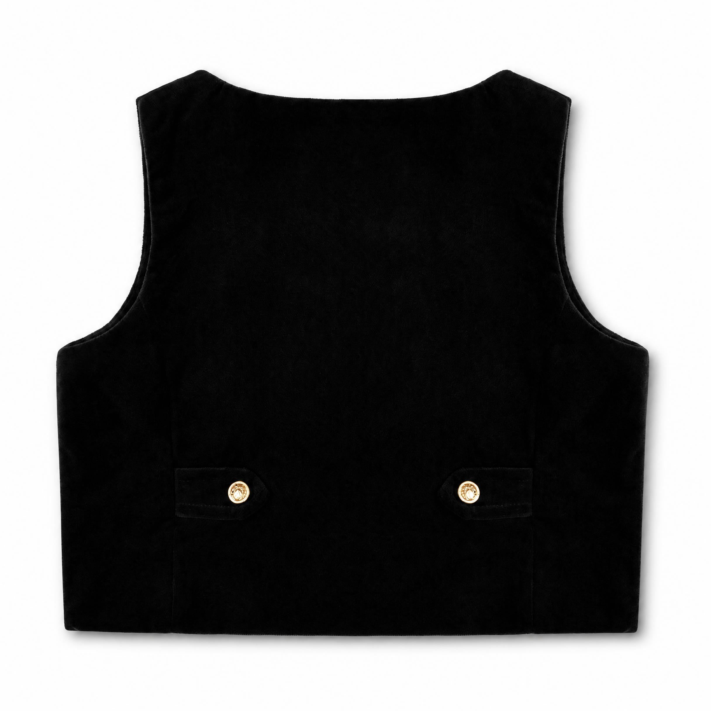 Boy's Black Velvet Classic Set & Logo Sweater