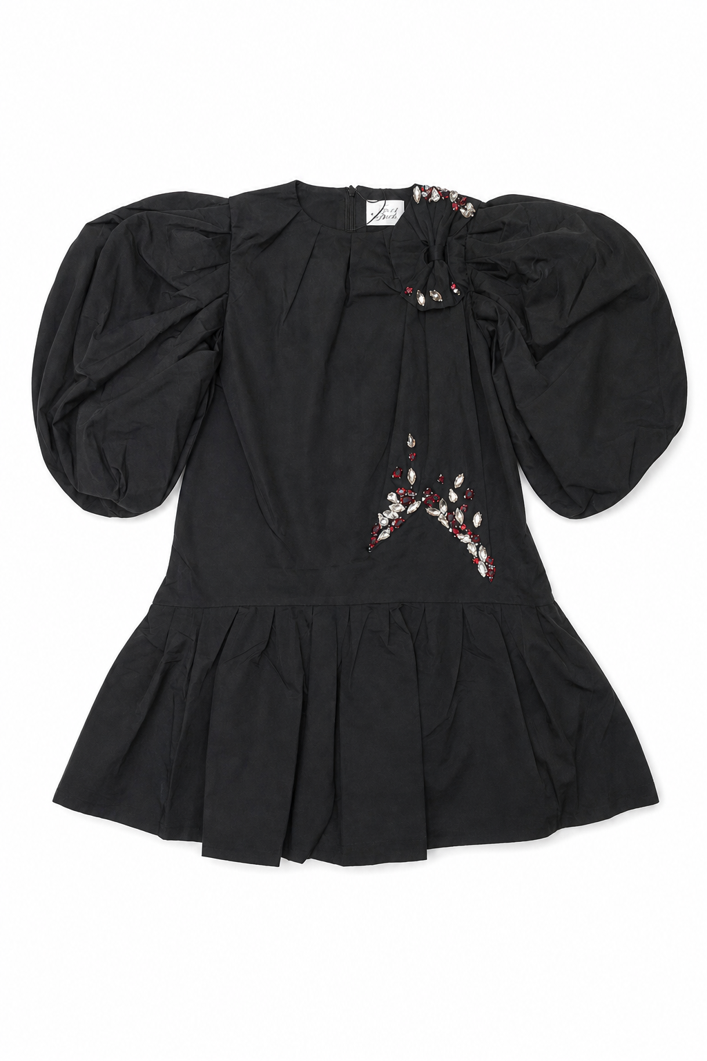 Taffeta Beaded Bow Dress