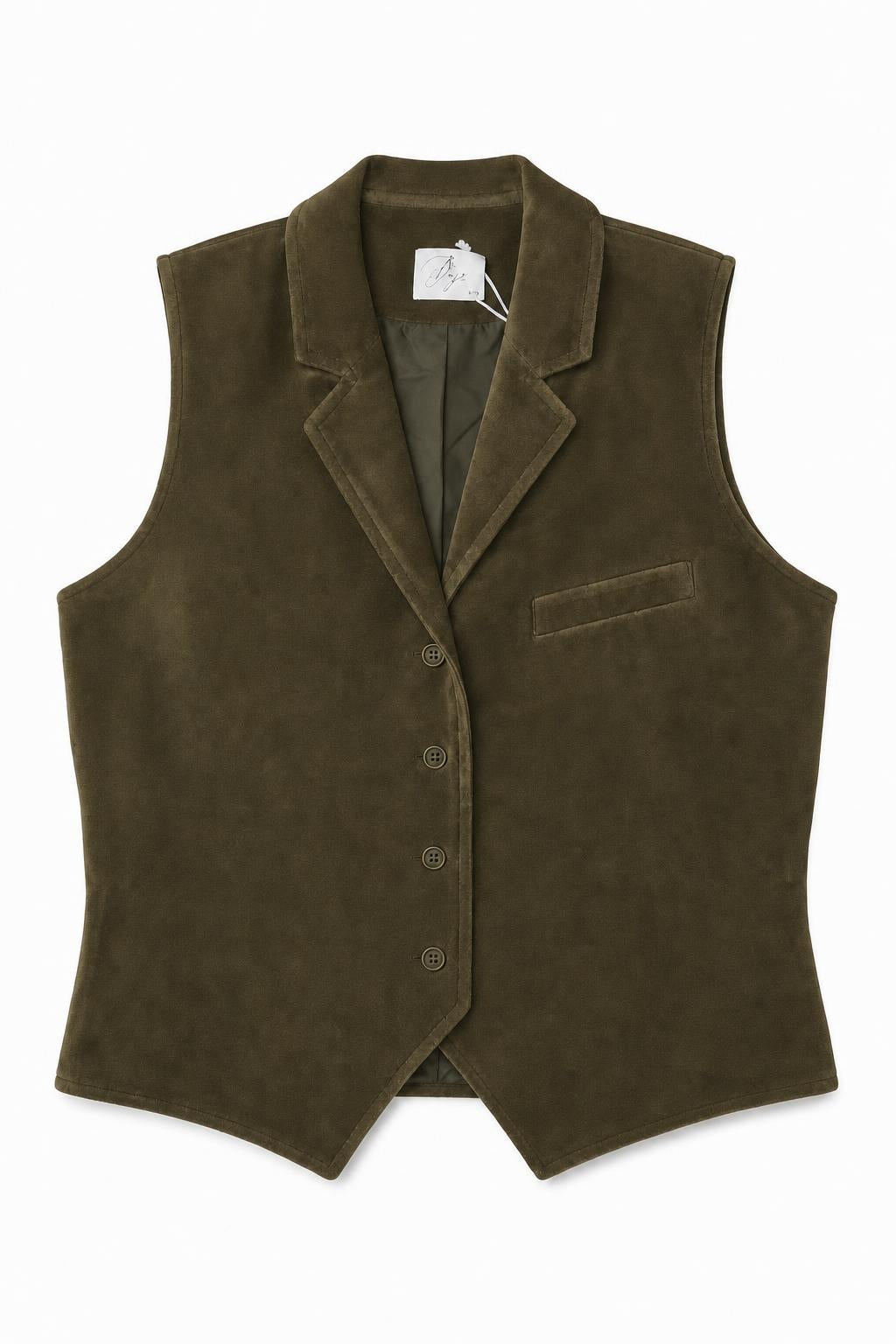 Teen Velour Brown Blazer Vest Maxi